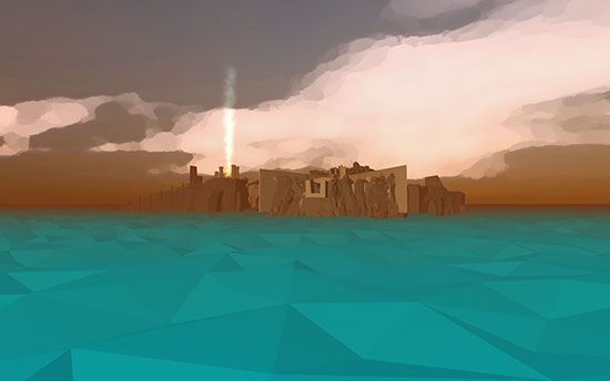 Distant screenshot of island